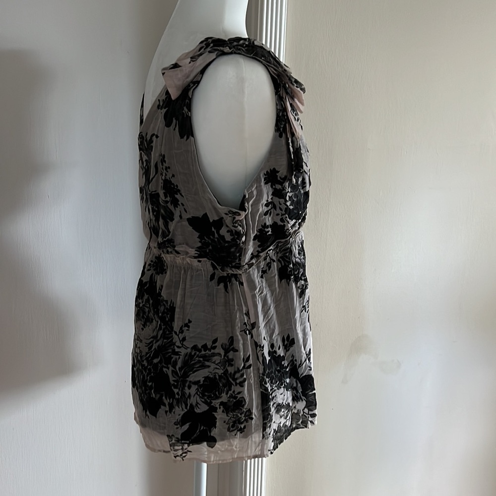 Anthropologie Sleeveless Top Flower Print L - Picture 2 of 8